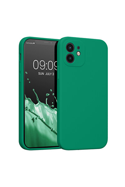 KWmobile Case for Apple iPhone 12/iPhone 12 Pro, Silicone, Green, 59351.142