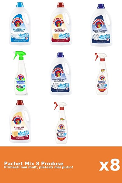 Chanteclair Set 8 Mix Chanteclair: 5 Detergent (Bicarbonat, Clasic, Marsilia), 3 Degresant (Lamaie, Marsilia)