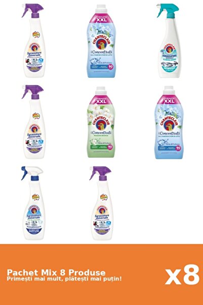 Chanteclair Set 8 Mix: 5 Degreaser (Anti-Odor, Bicarbonate, Lavender, White Musk), 3 Conditioner (Lotus, White Musk)