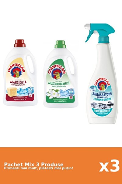 Chanteclair Set 3 Mix Chanteclair: 2 Detergent (Marsilia, Mosc Alb), 1 Degresant (AntiMiros)