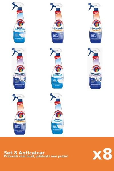 Chanteclair Set 8 Anticalcar Chanteclair: 3x Stralucire, 3x Rapid, 2x Parfumat