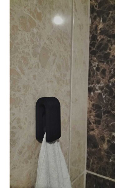 YSR HOME 2 Lİ 3D Baskı Modern Siyah Havlu Askısı – Dayanıklı Banyo,mutfak Hav...