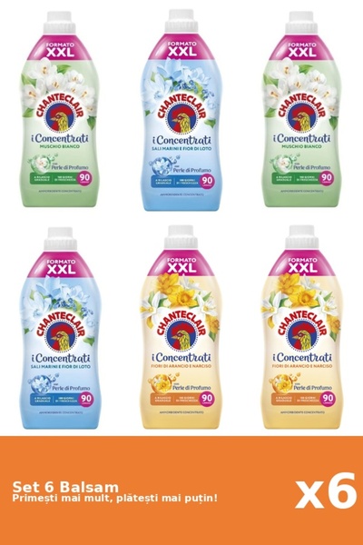 Chanteclair Set 6 Chanteclair Balm: 2x White Musk, 2x Lotus, 2x Orange