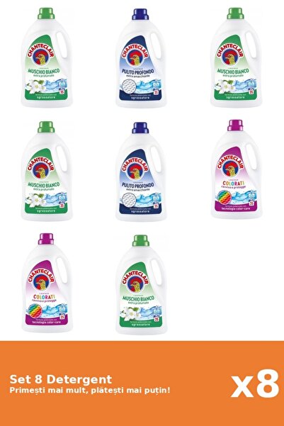 Chanteclair Set 8 Detergent Chanteclair: 4x Mosc Alb, 2x Clasic, 2x Color