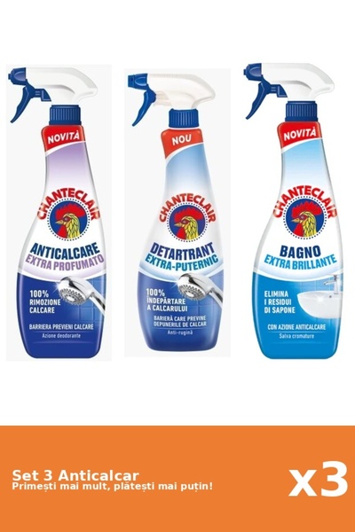 Chanteclair Set of 3 Chanteclair Anti-limescale: 1x Scented, 1x Strong, 1x Shine