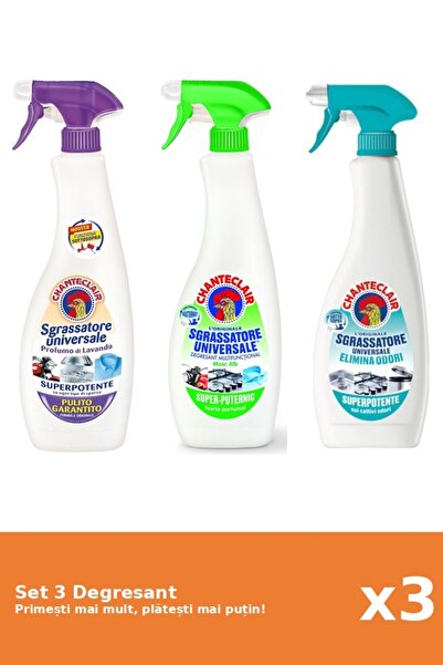 Chanteclair Set of 3 Chanteclair Degreaser: 1x White Musk, 1x Lemon, 1x Anti-...