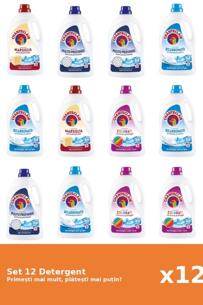 Chanteclair Set 12 Detergent Chanteclair: 2x Marsilia, 3x Clasic, 4x Bicarbonat, 3x Color