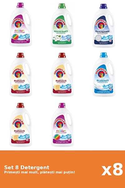 Chanteclair Set 8 Detergent Chanteclair: 2x Color, 1x Mosc Alb, 1x Clasic, 3x...