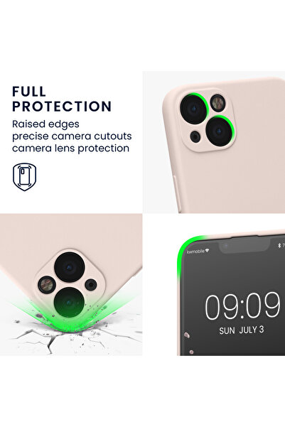 KWmobile Case for Apple iPhone 13, Silicone, Cream, 58954.225