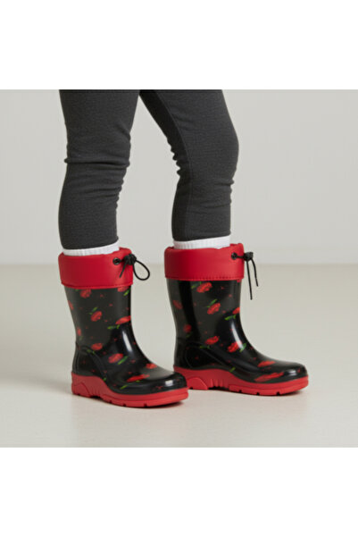 PATİK BEBE Cizme de ploaie impermeabile pentru fete, cu blană în interior