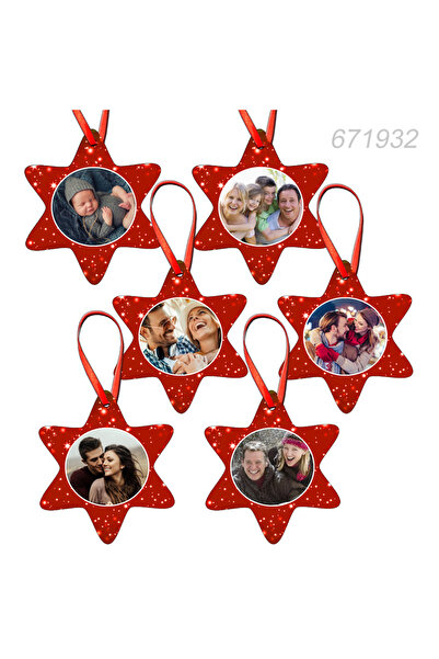 PersonalizatCuStil Set of 6 - Personalized Christmas Tree Decorations/Ornaments with Photos