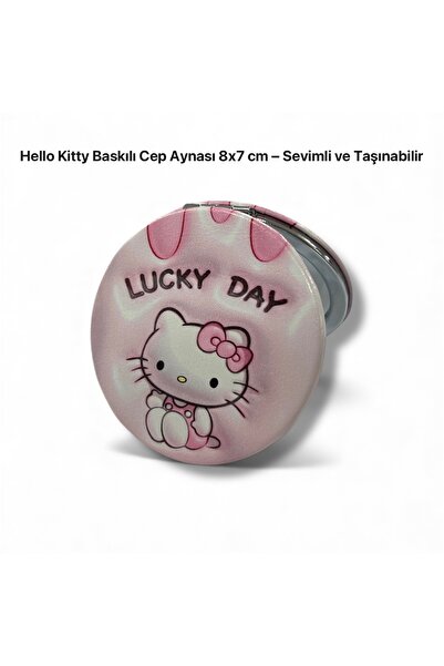 TARİH İTHALAT Hello Kitty Baskılı Cep Aynası 8x7 cm – Sevimli ve Taşınabilir
