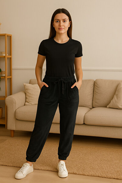 Mihra 209-12-25 Women's High Waist Elastic Double Pocket Comfortable Fit Elas...