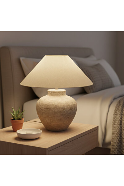 Lorena Home Decor Toprak rengi masa lambası