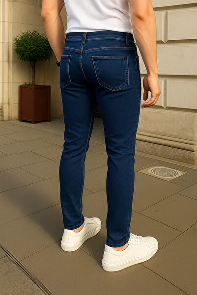 comstar Чоловічі бавовняні вузькі темно-сині джинси