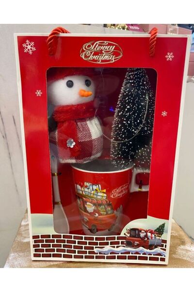 MİMSEGÜN DEKOR Boxed Lighted Christmas Cup and Snowman