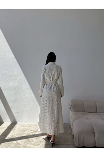 Swan Woman Brode Detailed Dress