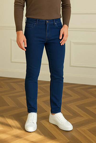 comstar Чоловічі базові бавовняні вузькі джинси темно-синього кольору
