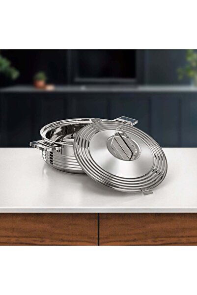 Almarjan Mahra Hot Pot Set of 4 Stainless Steel Silver (H 25 P 3)