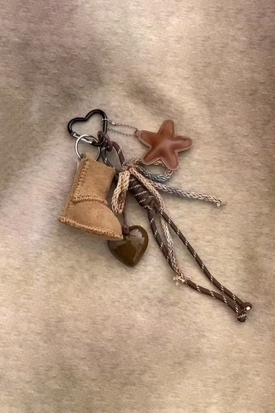 İLKYAZ Starfish and Snowflake Coffee Bag Charm and Purse Accessory Keychain (Bag Not Included)