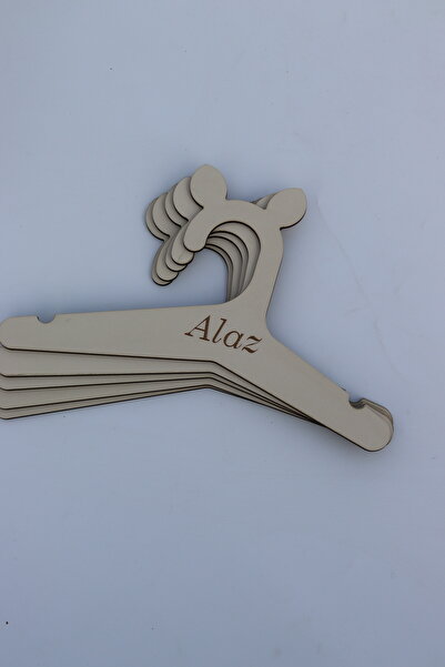 Assa Wood İsme Özel, Kişiye Özel Ahşap Kedi Köpek Kıyafet Askısı 7 Adet Askıl...