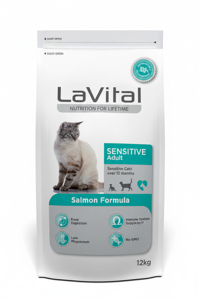 LaVital Somonlu Sensitive Yetişkin Kedi Maması 12kg