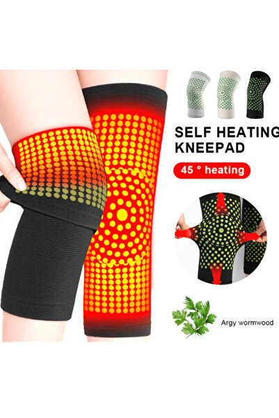 CRM Set Self-Heating Knee Braces with Tourmaline, CRM, Elastic, Universal Size, Unisex, Black