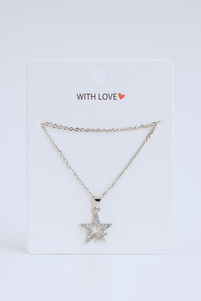 Ayluf Yeni Yıl Hediye Taşlı Yıldız Uçlu Kadın Kolye