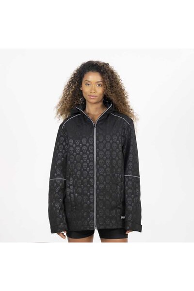 Lindo معطف واق من المطر للجنسين من Dogs People Black Skull مقاس أسود متوسط