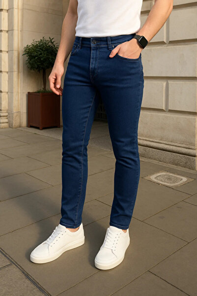comstar Чоловічі бавовняні вузькі темно-сині джинси