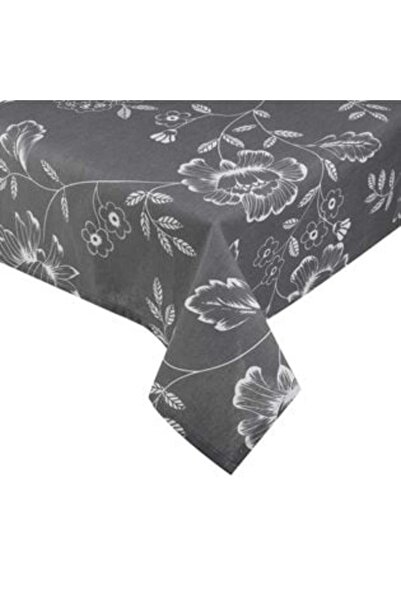Silver Star Fata de Masa Textila Gri cu Model Floral 140x180cm