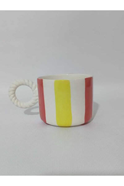 Zümrüdüanka Seramik Galatasaray Striped Handmade Ceramic Mug