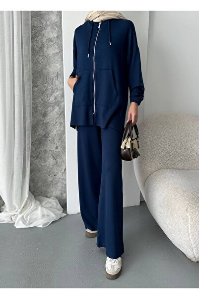 LOQFashion Modal Fabric Metal Zipper Tunic Set Hijab