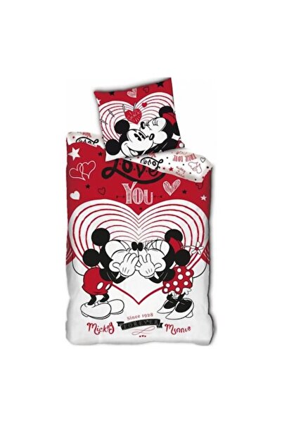 Mickey Mouse Love You Bedding Set, Microfiber, 140x200 cm + 63x63 cm