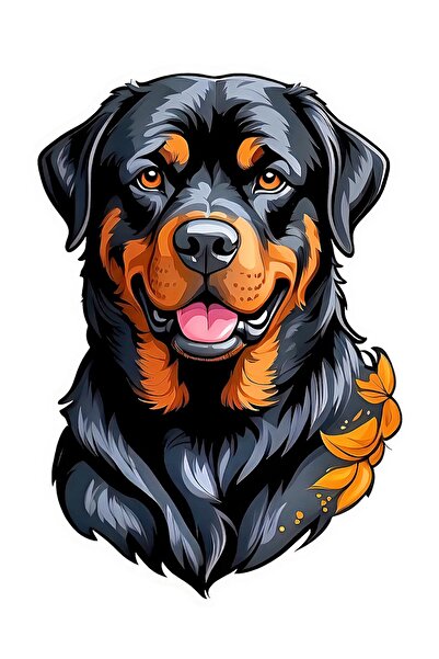 BENİMSER REKLAM ملصق كلب روتوايلر - طباعة رقمية ثلاثية الأبعاد مقاس 15 × 7 سم - مناسب للاب توب والدراجات النارية والخوذات