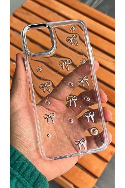 EDELFU iPhone 11 Pro Max - Transparent Glitter Bow Pattern Cover Shiny Case w...
