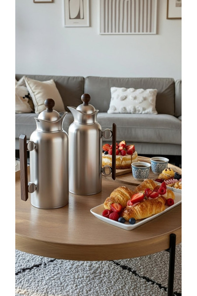 Generic 1 liter / 700 ml tea and coffee thermos set