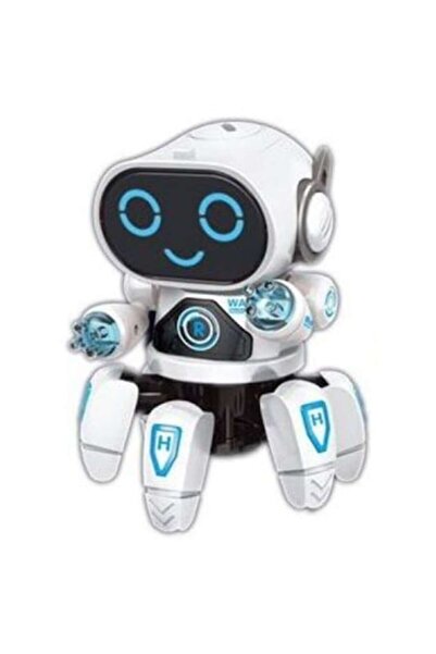 Toy Toy Toy Interactive dancing robot with lighting and projector for children, 13×13×18 cm, white
