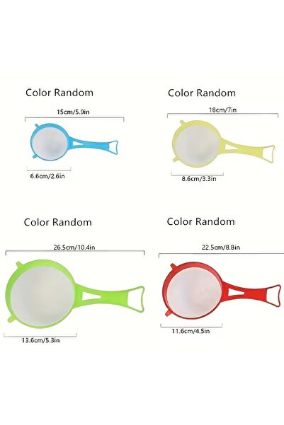 Generic A set of colorful plastic strainers, a common and versatile tool in the kitchen.