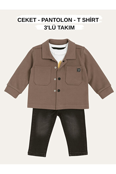 CK BEBEK GİYİM ERKEK ÇOCUK 3'LÜ TAKIM CEKET-PANTOLON-T SHİRT