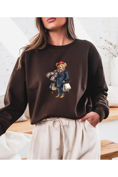 Bengi Clothing Teddy Bear Printed Organic Cotton Sweatshirt