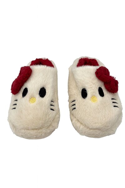 ALB TERLİK AYAKKABI SAN. TİC. LTD. ŞTİ. Ribbon Detailed Hello Warm Women's House Slippers Plush