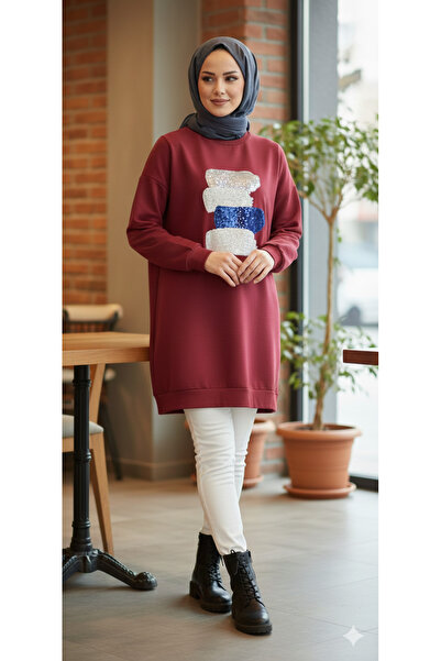 MODA Bordonun en güzel hali A kalite pul payetli ribanalı tunik