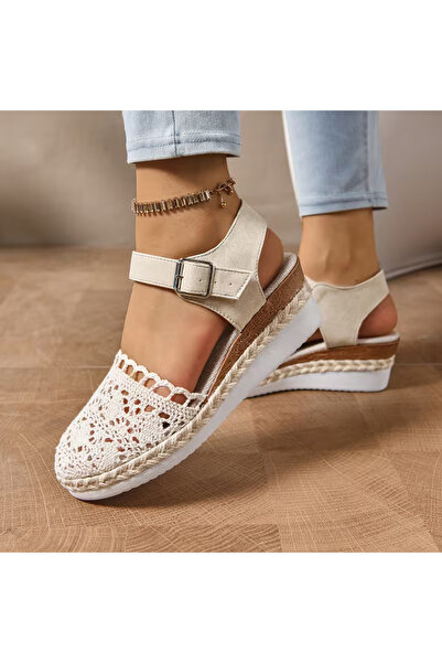 PrasadCo Elegant Summer Wedge Sandals with a Beautiful Thick Sole And a Singl...