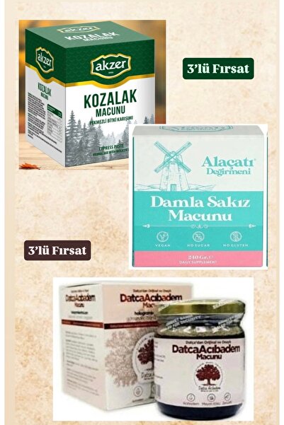 Bilge İlaç Datça Acıbadem + Damla Sakızlı + Kozalak Macunu 3’lü Fırsat Set | ...