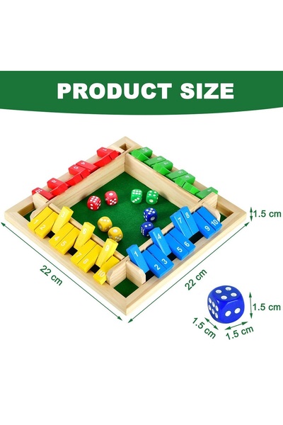 MATTELOT TOYS Board game with wooden tiles and dice for children, 1-4 players, + 3 years