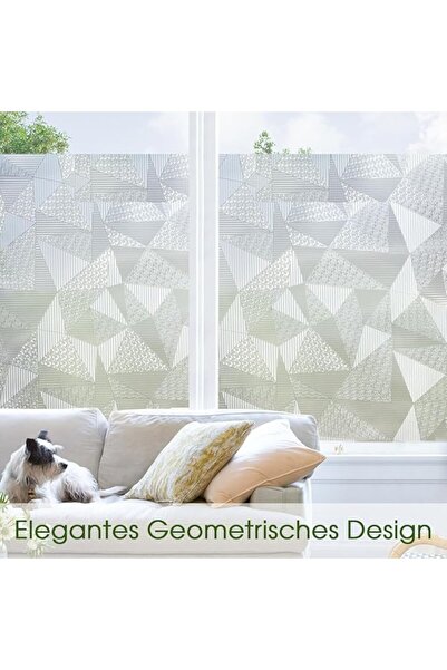 OEM LIFETREE Privacy Window Film 90x300 cm, Vinyl, Self-adhesive, Opaque, Anti-UV, Geometric Glitter