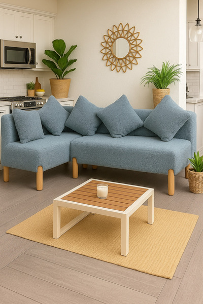 LOTUS PORT Köşe koltuk Krem Reng Peluş kumaş