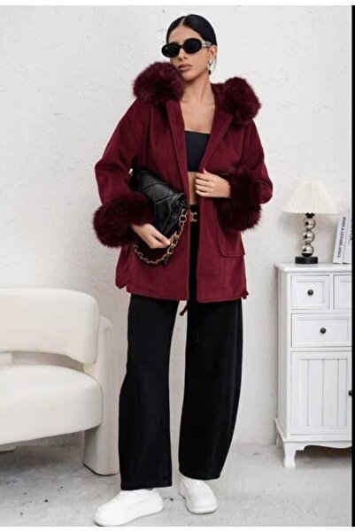 Diva Exclusive Fashion Palton cu blăniță detașabilă, model elegant și călduros