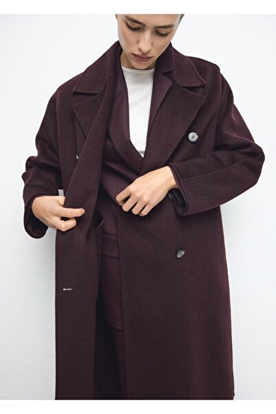 MANGO Woman El yapımı oversize yün palto